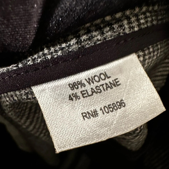 WORTH New York NWT WOOL Stretch Plaid Pants 8 BLACK CREAM HOUSTON Straight Leg - Picture 9 of 14